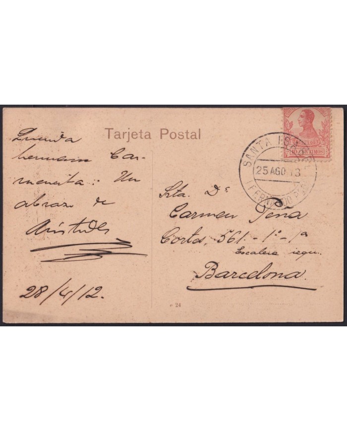 F-EX40224 FERNANDO POO SPAIN POSTCARD 1913 BUBIS ETHNIC TYPES INDIGENOUS.