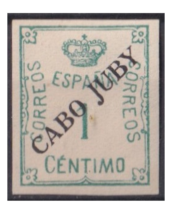 F-EX41554 SPAIN ESPAÑA SPANISH CABO JUBY MARRUECOS 1c BLACK OVERPRINT MOROCCO.