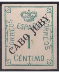 F-EX41554 SPAIN ESPAÑA SPANISH CABO JUBY MARRUECOS 1c BLACK OVERPRINT MOROCCO.