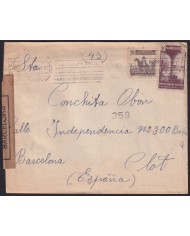 F-EX40937 SPAIN MOROCCO 1944 CENSORSHIP COVER TO SPAIN.