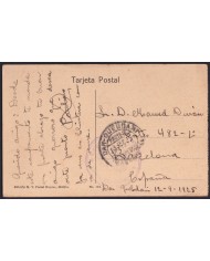 F-EX40939 SPAIN MOROCCO MELILLA POSTCARD 1925 TO SPAIN EXPEDITIONARY POST.