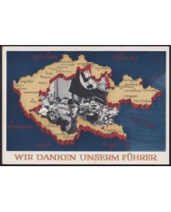 F-EX43108 GERMANY 1936 STATIONERY SPECIAL CANCEL ADOLF H & MAP.