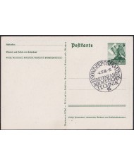 F-EX43108 GERMANY 1936 STATIONERY SPECIAL CANCEL ADOLF H & MAP.