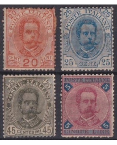 F-EX43146 ITALY 1891-97 MH HUMBERTO I DEFINITIVE STAMPS 20c- 5 LIRE.