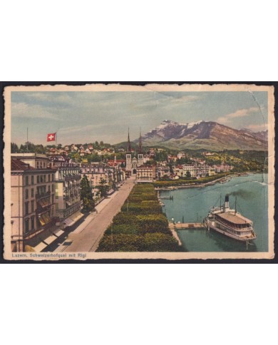 F-EX40936 SWITZERLAND POSTCARD 1938 TO SPAIN CENSORSHIP IRUN.