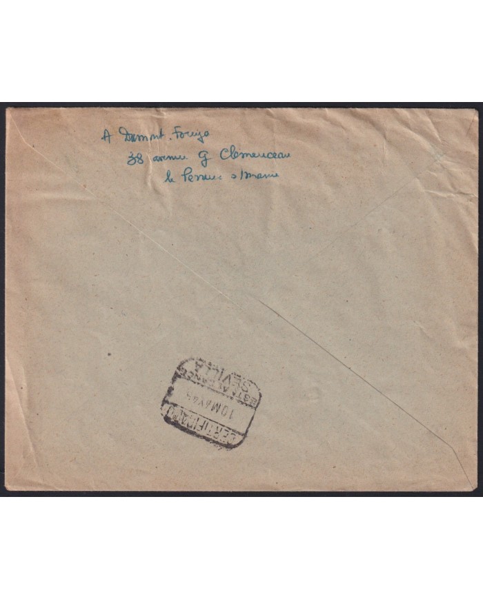 F-EX43119 MONACO 1949 REGISTERED COVER TO SPAIN SHIP.