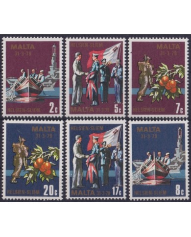 F-EX48178 MALTA MNH 1980 HELSIEN SLIEN SHIP BARCOS END OF MILITARY FACILITIES AGREEMENT.