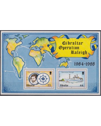 F-EX48185 GIBRALTAR MNH 1988 OPERATION RALEIGH YACHT SHIP BARCOS.