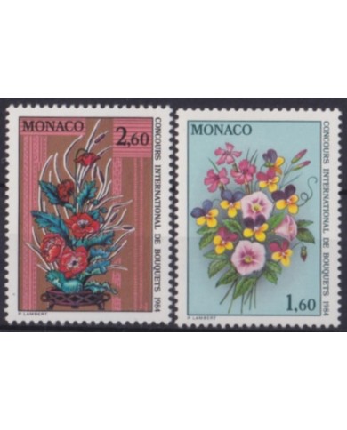 F-EX48204 MONACO MNH 1984 MONTE CARLO GARDEN BOUQUET EXHIBITION FLOWER FLORES.