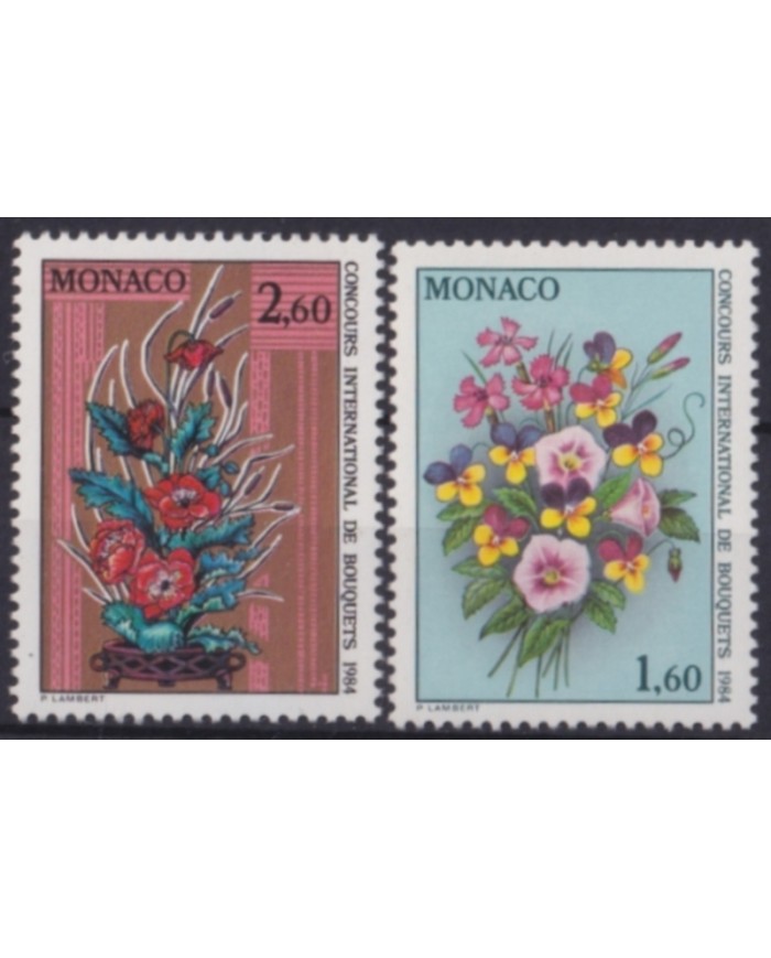 F-EX48204 MONACO MNH 1984 MONTE CARLO GARDEN BOUQUET EXHIBITION FLOWER FLORES.