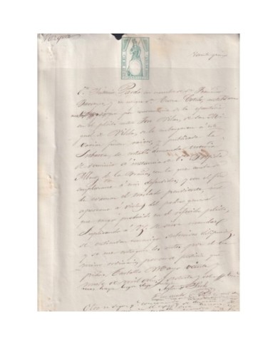 1868-PS-66 ESPAÑA SPAIN REVENUE SEALLED PAPER PAPEL SELLADO JUDICIAL1868 40c.
