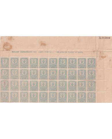 F-EX15121 SPAIN REVENUE GIRO POSTAL BLOCK SHEET.