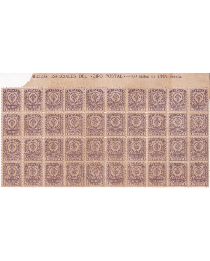 F-EX15121 SPAIN REVENUE GIRO POSTAL BLOCK SHEET.