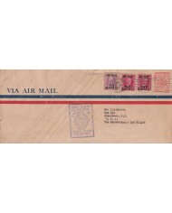 F-EX15122 CANAL ZONE PANAMA 1930 FAM 9 TO URUGUAY.