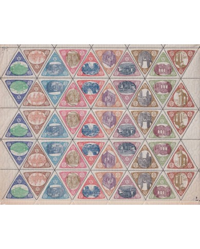 F-EX29127 ITALY CINDERELLA 1908 CLASSIC ARCHITECTURE MNH SHEET OF 50.