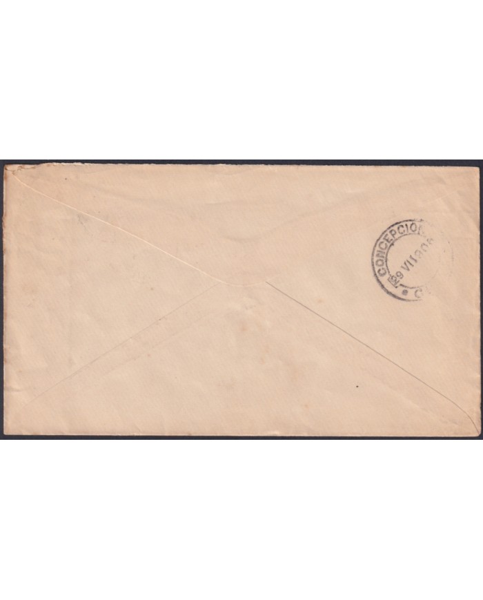 F-EX48532 CHILE 1903 COLUMBUS STATIONERY CORONEL USED IN 1905.