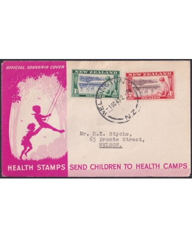 F-EX48548 NEW ZEALAND 1948 FDC HEALTH CHILDREN USED.