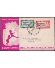 F-EX48548 NEW ZEALAND 1948 FDC HEALTH CHILDREN USED.