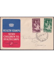 F-EX48544 NEW ZEALAND 1950 FDC HEALTH CHILDREN USED.