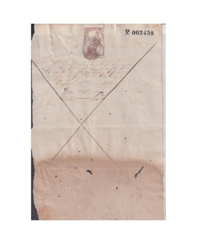 1872-PS-2 ESPAÑA SPAIN REVENUE SEALLED PAPER PAPEL SELLADO 1871 SELLO 6to.