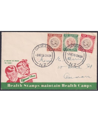 F-EX48557 NEW ZEALAND 1955 FDC HEALTH CHIDREN.