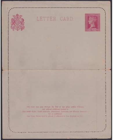 F-EX48585 AUSTRALIA VICTORIA POSTAL STATIONERY UNUSED.