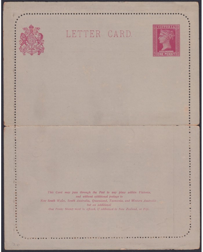 F-EX48585 AUSTRALIA VICTORIA POSTAL STATIONERY UNUSED.