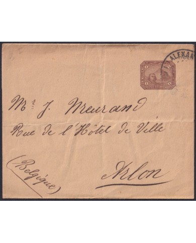 F-EX48595 EGYPT CIRCA 1890 ALEXANDRIE NEWSPAPER STATIONERY USED TO BELGIUM.