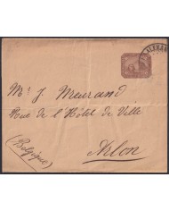 F-EX48595 EGYPT CIRCA 1890 ALEXANDRIE NEWSPAPER STATIONERY USED TO BELGIUM.