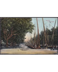F-EX48599 EGYPT 1924 POSTCARD LAKE TIMSAH ISMAILIA TO SPAIN.