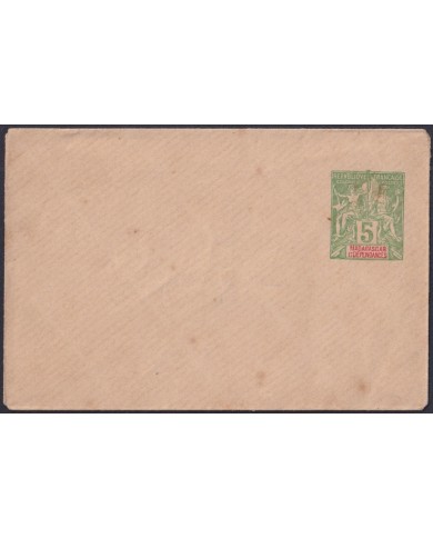 F-EX48602 MADAGASCAR FRANCE 5c POSTAL STATIONERY UNUSED.