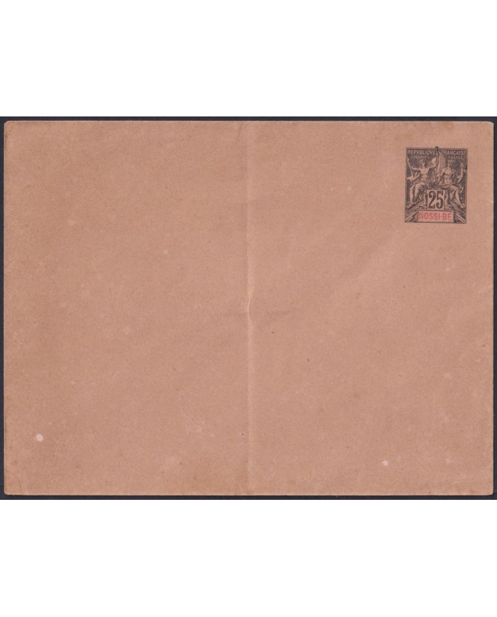 F-EX48600 NOSSI-BE FRANCE 25c POSTAL STATIONERY UNUSED.