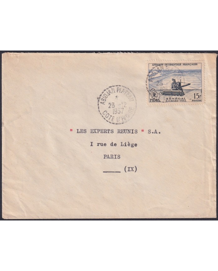 F-EX48609 YVORY COAST AGRICULTURE COVER TO PARIS