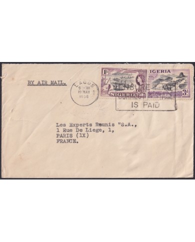 F-EX48608 NIGERIA 1958 TIMBER TRADITIONAL CANOES SHIP TO FRANCE.