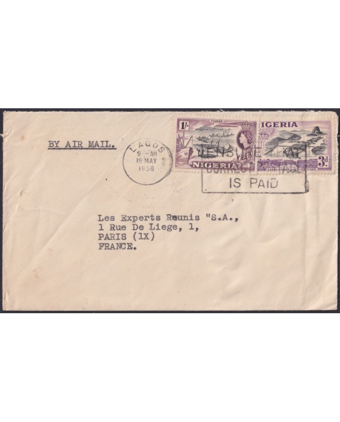 F-EX48608 NIGERIA 1958 TIMBER TRADITIONAL CANOES SHIP TO FRANCE.
