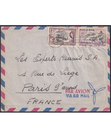 F-EX48613 NIGERIA 1958 TIMBER TRADITIONAL CANOES SHIP TO FRANCE.