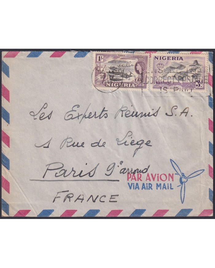 F-EX48613 NIGERIA 1958 TIMBER TRADITIONAL CANOES SHIP TO FRANCE.