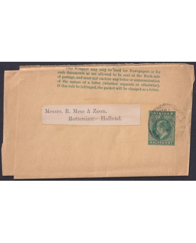 F-EX48623 TRINIDAD NEWSPAPER POSTAL STATIONERY COVER TO NEDERLAND.