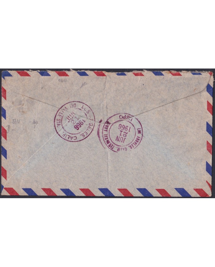 F-EX48629 HONDURAS 1966 EXPRESS OFFICIAL REGISTERED AIR MAIL COVER TO USA.