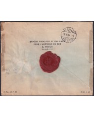 F-EX48640 BRAZIL BRASIL 1924 REG SAO PAULO COVER TO SWITZERLAND GREAT RED SEALLED.