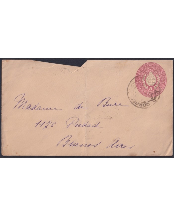 F-EX48650 URUGUAY 1899 POSTAL STATIONERY TO ARGENTINA.