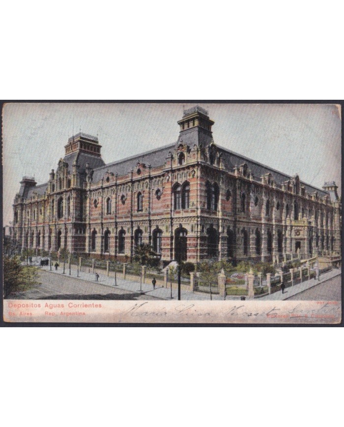 F-EX48653 ARGENTINA 1905 POSTCARD WATER DEPOSIT TO GERMANY.