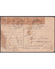 F-EX48654 ARGENTINA 1920 POSTCARD MAR DEL PLATA BEACH TO SPAIN.