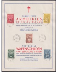 F-EX47267 BELGIUM BELGIQUE 1946 FDC COATS OF ARMS.