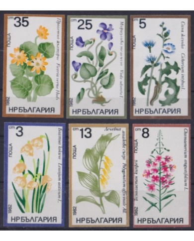 F-EX48201 BULGARIA 1982 MNH FLORES FLOWER IMPERFORATED.