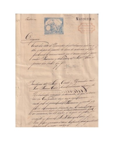 1882-PS-5 ESPAÑA SPAIN REVENUE SEALLED PAPER PAPEL SELLADO 1882 SELLO 9no.