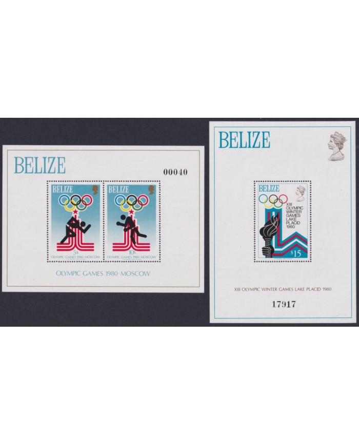 F-EX46652 BELIZE MNH 1980 WINTER OLYMPIC GAMES WINTER LAKE PLACID & MOCOW.