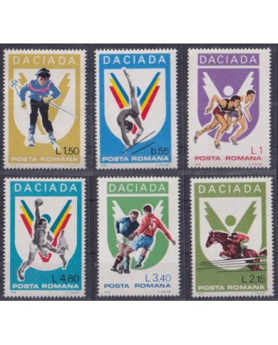 F-EX48235 RUMANIA 1978 MNH DACIADA GAMES EQUESTRIAN HANDBALL ATHLETISM SOCCER.