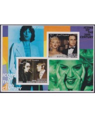F-EX48697 SOMALIA MNH 2001 ICONS OF 20th CENTURY CINEMA MOVIE MARYLIN MONROE ELVIS PRESLEY.