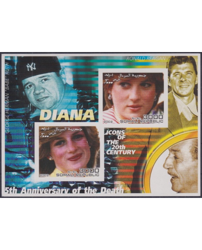 F-EX48699 SOMALIA MNH 2002 ICONS OF 20th CENTURY CINEMA MOVIE LADY DIANA.